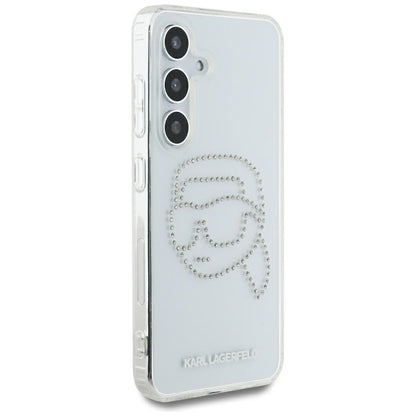Capa para Samsung Galaxy S25 S931, Karl Lagerfeld, IML Rhinestones Karl's Head, Transparente