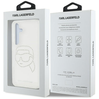 Capa para Samsung Galaxy S25 S931, Karl Lagerfeld, IML Rhinestones Karl's Head, Transparente