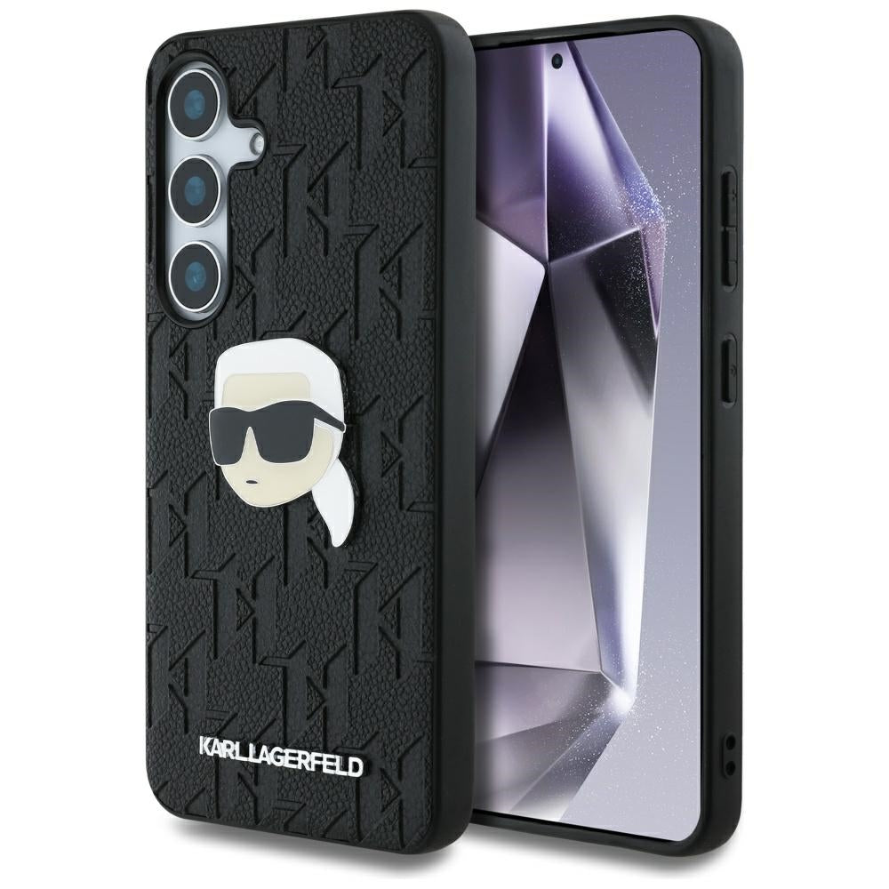Capa para Samsung Galaxy S25 S931, Karl Lagerfeld, Monograma Karl's Head, Preta
