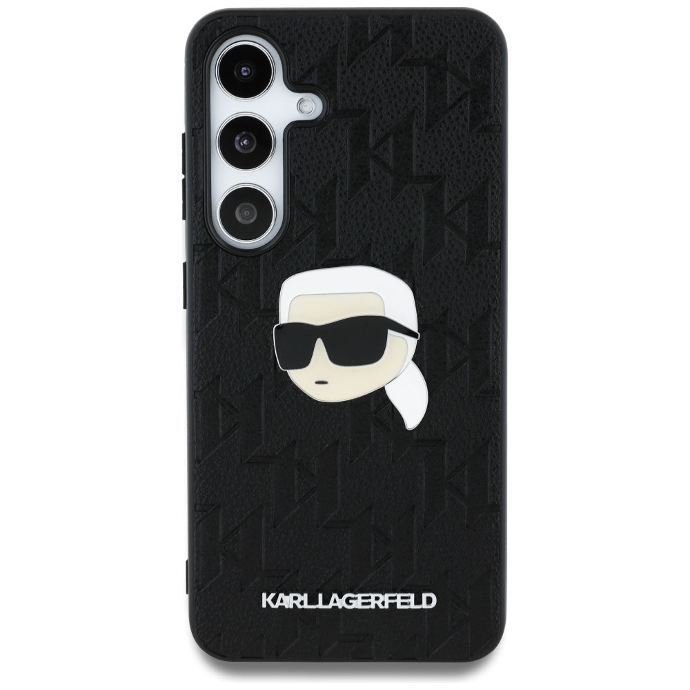 Capa para Samsung Galaxy S25 S931, Karl Lagerfeld, Monograma Karl's Head, Preta