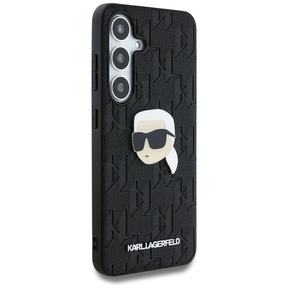 Capa para Samsung Galaxy S25 S931, Karl Lagerfeld, Monograma Karl's Head, Preta
