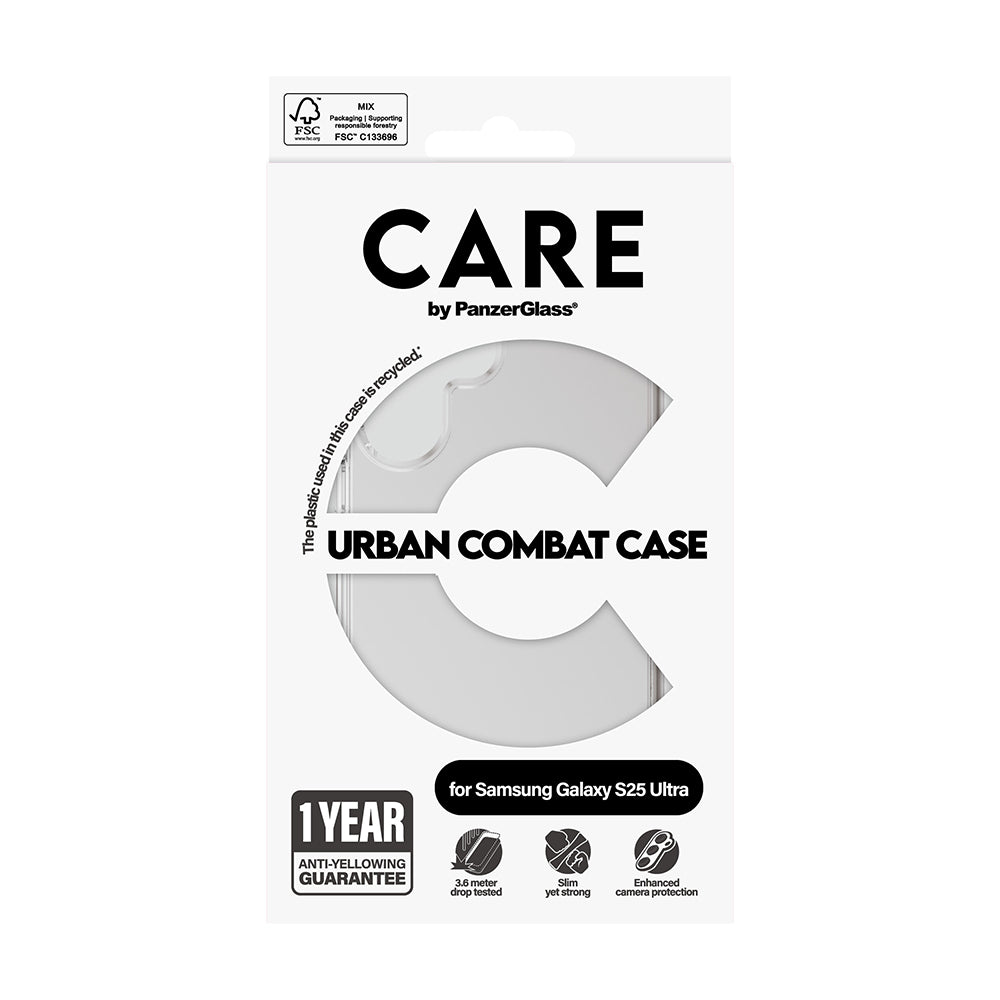 Capa para Samsung Galaxy S25 S931, PanzerGlass, Care Urban Combat, Transparente