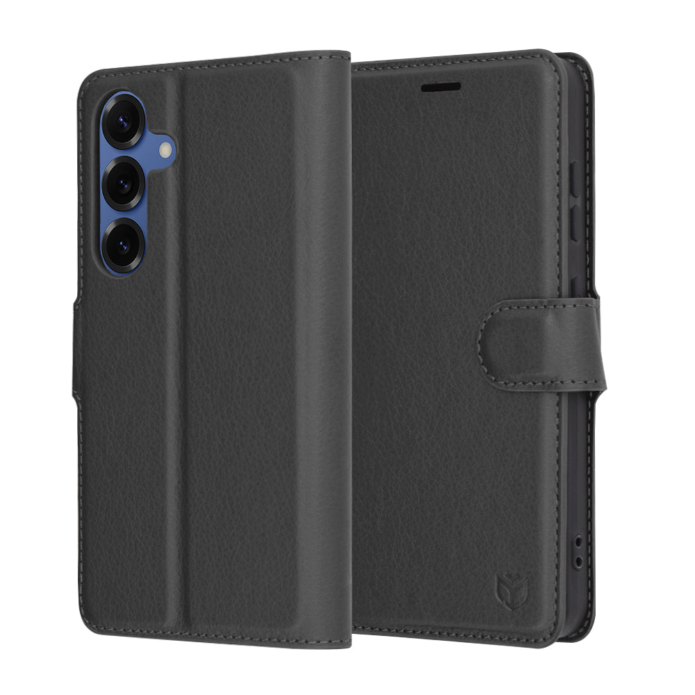Capa para Samsung Galaxy S25 S931, Techsuit, Leather Folio, Preta