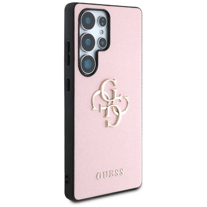Capa para Samsung Galaxy S25 Ultra S938, Guess, 4G Grained Big and Classic Logo, Rosa