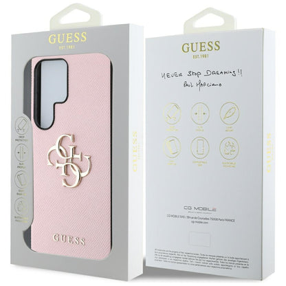 Capa para Samsung Galaxy S25 Ultra S938, Guess, 4G Grained Big and Classic Logo, Rosa