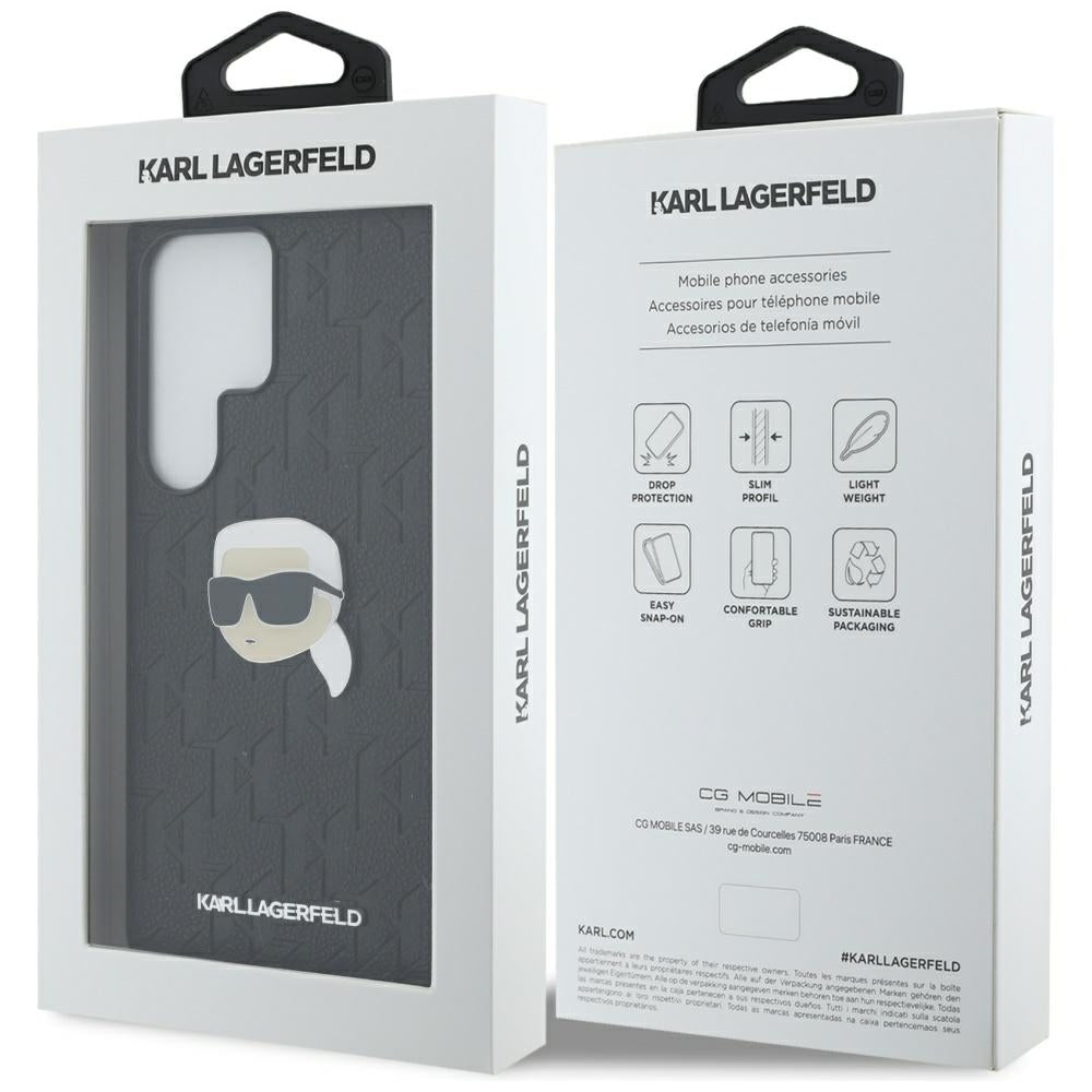 Capa para Samsung Galaxy S25 Ultra S938, Karl Lagerfeld, Monograma Karl's Head, Preta
