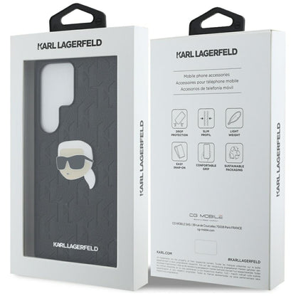Capa para Samsung Galaxy S25 Ultra S938, Karl Lagerfeld, Monograma Karl's Head, Preta