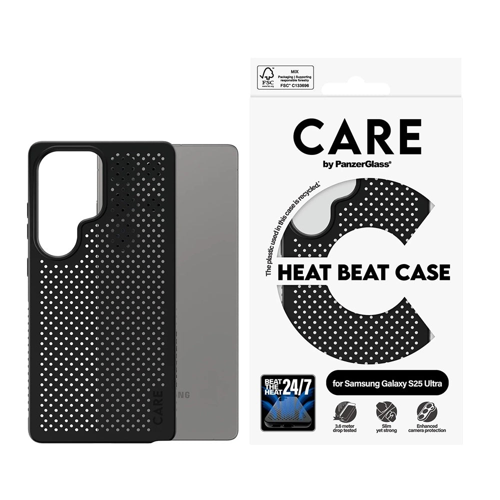 Capa para Samsung Galaxy S25 Ultra S938, PanzerGlass, Care Feature Heat Beat, Preta.