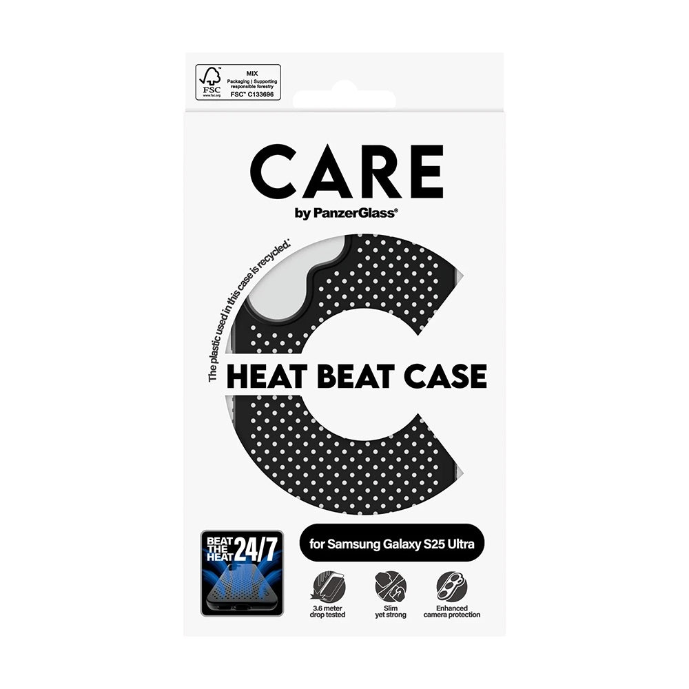 Capa para Samsung Galaxy S25 Ultra S938, PanzerGlass, Care Feature Heat Beat, Preta.