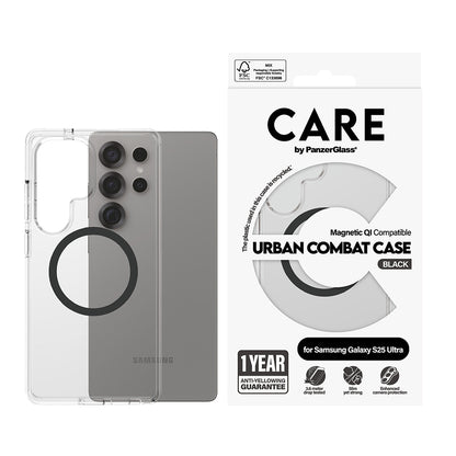 Capa para Samsung Galaxy S25 Ultra S938, PanzerGlass, Care Urban Combat, Transparente Negra