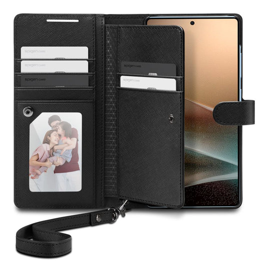 Capa para Samsung Galaxy S25 Ultra S938, Spigen, Wallet S, Preta ACS09124