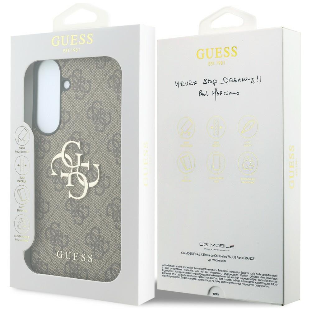 Capa para Samsung Galaxy S26 FE S741, Guess, Logótipo Metálico 4G, Castanha
