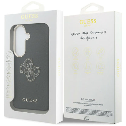 Capa para Samsung Galaxy S26 Plus S947, Guess, 4G Grained Big and Classic Logo, Preta