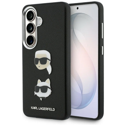 Capa para Samsung Galaxy S26 Plus S947, Karl Lagerfeld, Saffiano Karl & Choupette's Head Pin, Preta