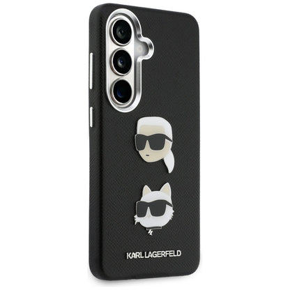 Capa para Samsung Galaxy S26 Plus S947, Karl Lagerfeld, Saffiano Karl & Choupette's Head Pin, Preta