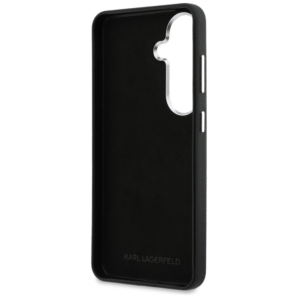 Capa para Samsung Galaxy S26 Plus S947, Karl Lagerfeld, Saffiano Karl & Choupette's Head Pin, Preta