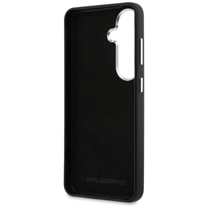 Capa para Samsung Galaxy S26 Plus S947, Karl Lagerfeld, Saffiano Karl & Choupette's Head Pin, Preta