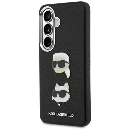 Capa para Samsung Galaxy S26 Plus S947, Karl Lagerfeld, Saffiano Karl & Choupette's Head Pin, Preta