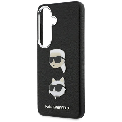 Capa para Samsung Galaxy S26 Plus S947, Karl Lagerfeld, Saffiano Karl & Choupette's Head Pin, Preta