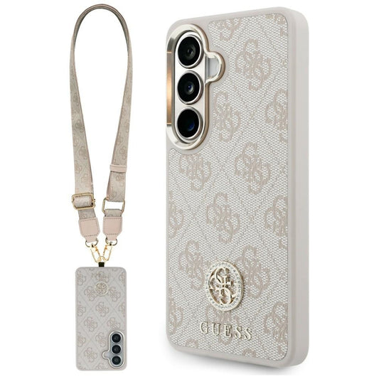 Capa para Samsung Galaxy S26 S942, GUESS, 4G Big Rhinestone Triangle Strap, Rosa
