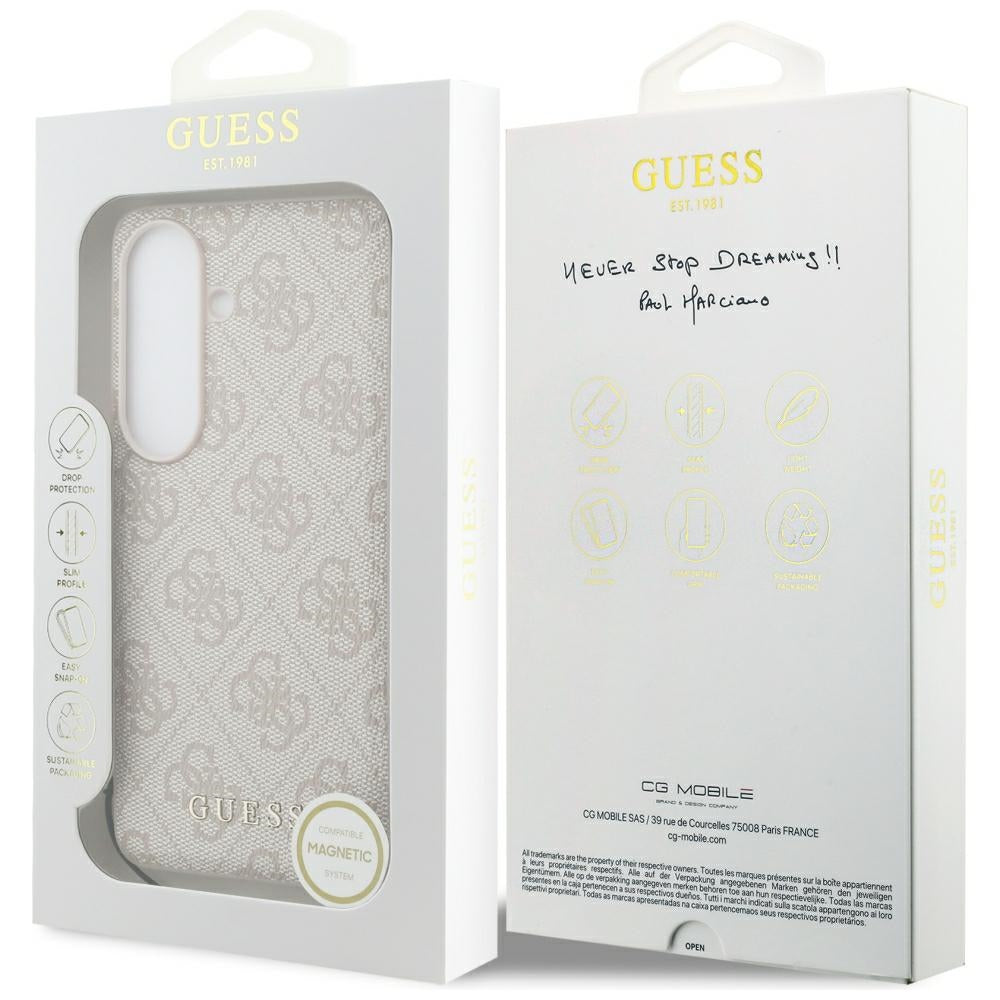 Capa para Samsung Galaxy S26 S942, Guess, 4G Classic Logo Charm, Rosa