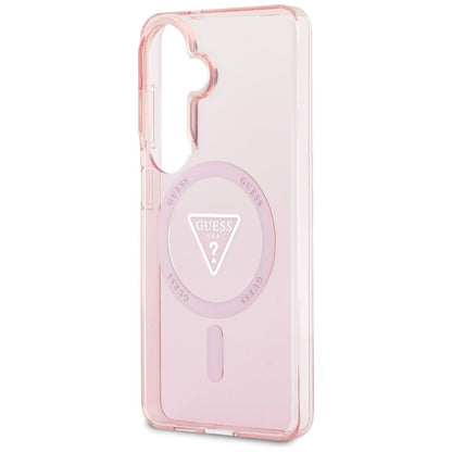 Capa MagSafe para Samsung Galaxy S26 S942, Guess, IML Gradient Triangle Logo, Rosa