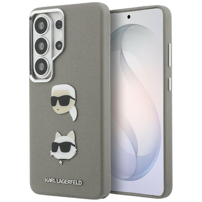 Capa para Samsung Galaxy S26 Ultra S948, Karl Lagerfeld, Saffiano Karl & Choupette's Head Pin, Cinza