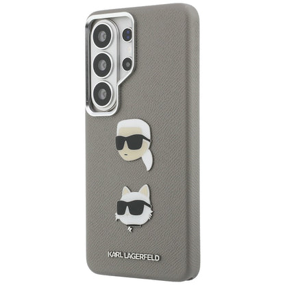 Capa para Samsung Galaxy S26 Ultra S948, Karl Lagerfeld, Saffiano Karl & Choupette's Head Pin, Cinza