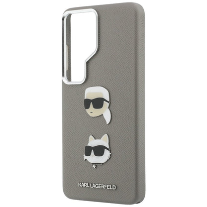Capa para Samsung Galaxy S26 Ultra S948, Karl Lagerfeld, Saffiano Karl & Choupette's Head Pin, Cinza