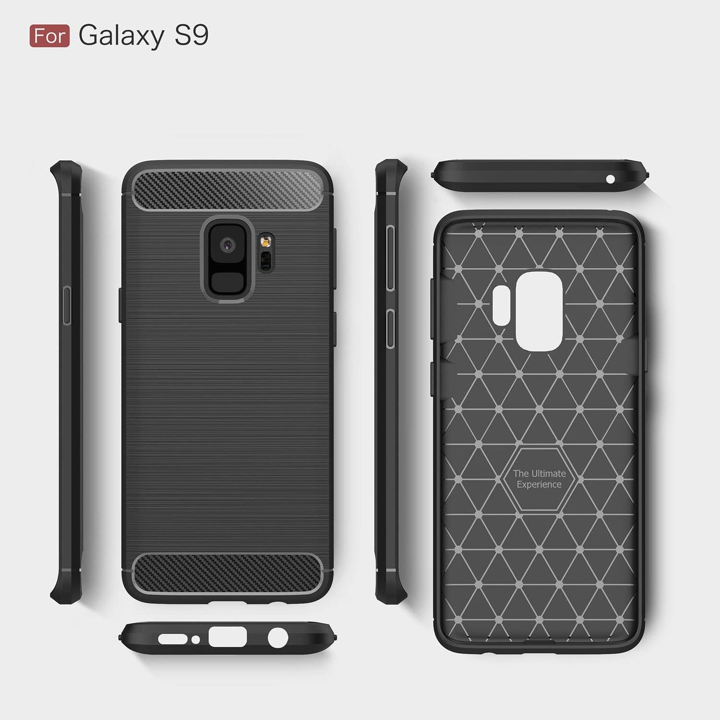 Capa para Samsung Galaxy S9 G960, Techsuit, Carbono, Preta