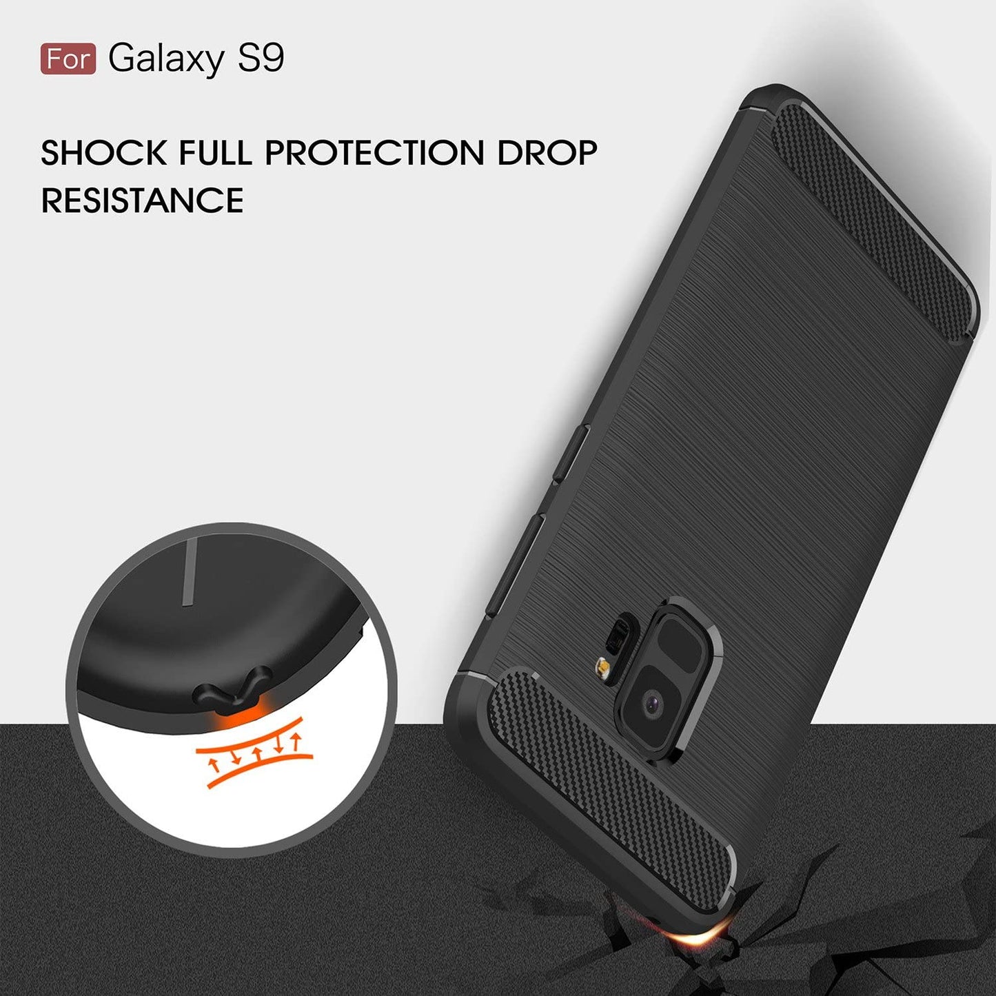 Capa para Samsung Galaxy S9 G960, Techsuit, Carbono, Preta