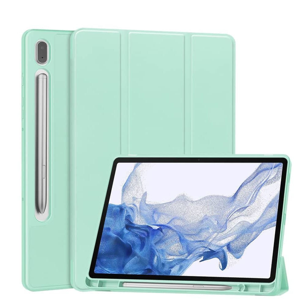 Capa para Samsung Galaxy Tab S10 FE+, Techsuit, Flex Trifold, Verde Matcha