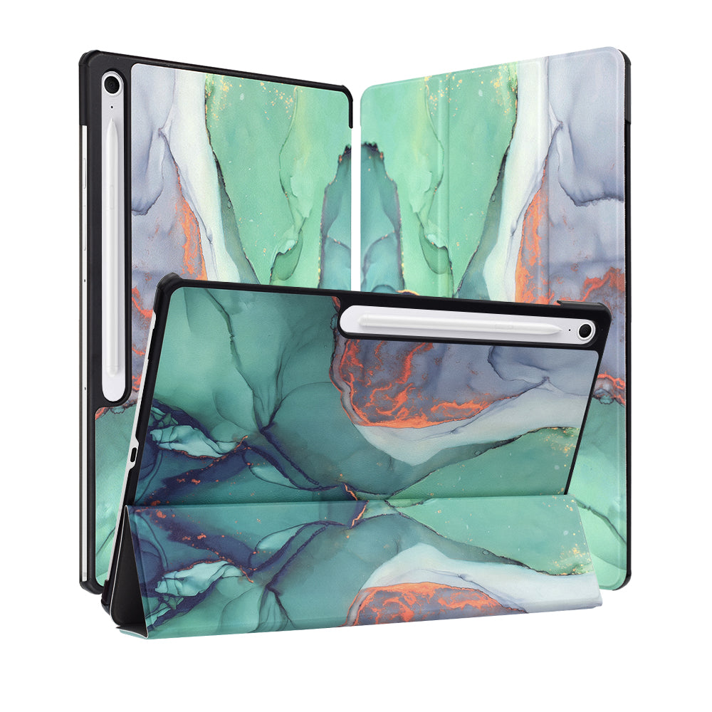 Capa para Samsung Galaxy Tab S10 FE+, Techsuit, FoldPro Green Time, Multicolor