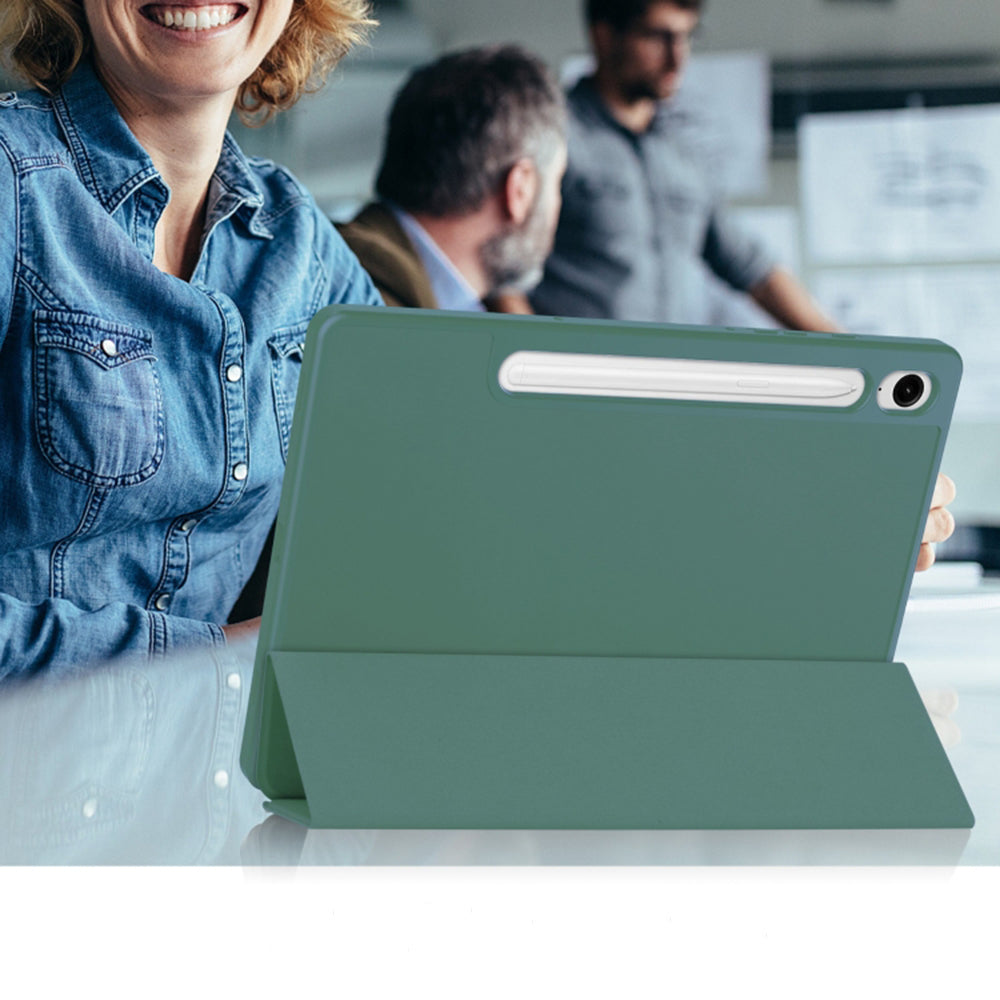 Capa para Samsung Galaxy Tab S10 FE / Tab S9 FE, Techsuit, Flex Trifold, Verde