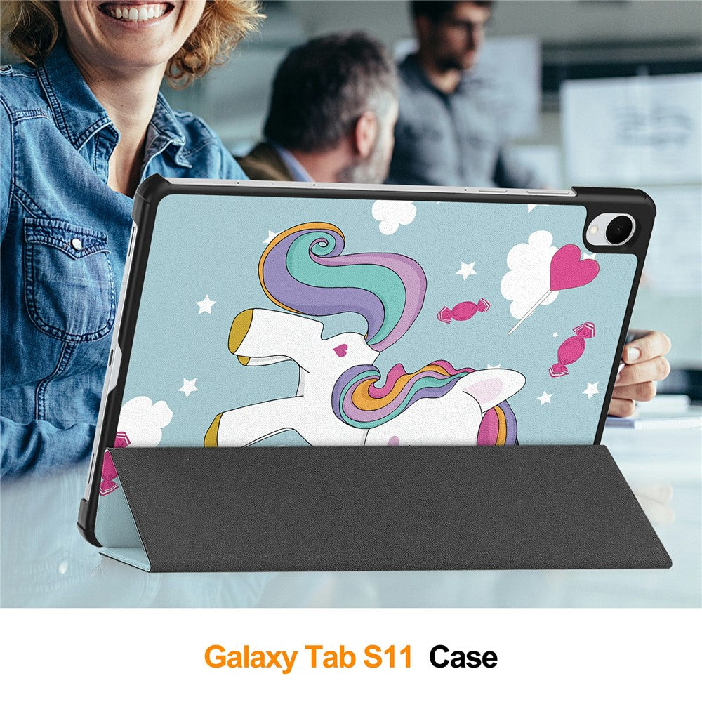 Capa para Samsung Galaxy Tab S11, Techsuit, FoldPro Unicorn, Multicolor