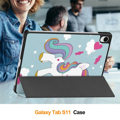 Capa para Samsung Galaxy Tab S11, Techsuit, FoldPro Unicorn, Multicolor