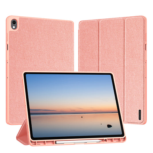 Capa para Samsung Galaxy Tab S12 Plus, DUX DUCIS, Domo com suporte para caneta, cor-de-rosa