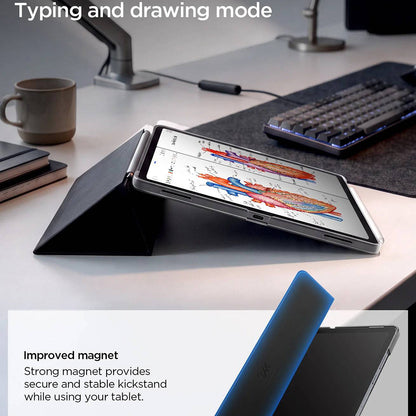 Case for Samsung Galaxy Tab S12 Plus, Spigen, Liquid Air Folio, Black ACS11828