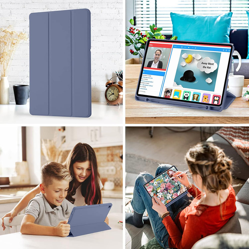 Capa para Samsung Galaxy Tab S6 Lite (2024) / Tab S6 Lite (2022) / Tab S6 Lite (2020), Techsuit, Flex Trifold, Roxa