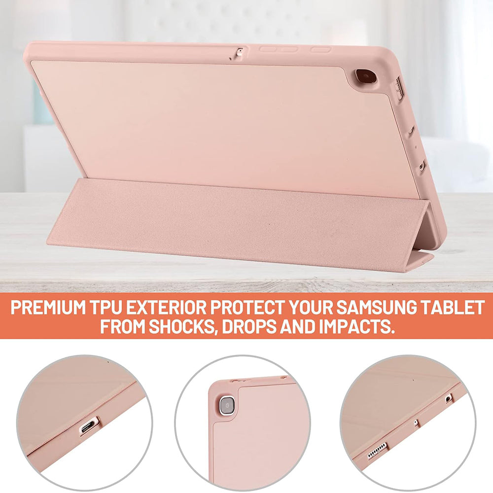 Capa para Samsung Galaxy Tab S6 Lite (2024) / Tab S6 Lite (2022) / Tab S6 Lite (2020), Techsuit, Flex Trifold, Rosa