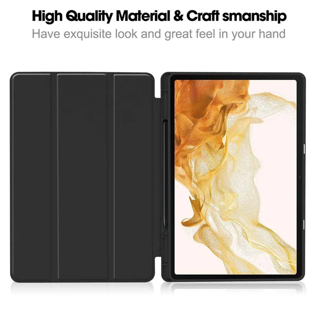 Capa para Samsung Galaxy Tab S8+ / Tab S7+, Techsuit, Flex Trifold, Preta