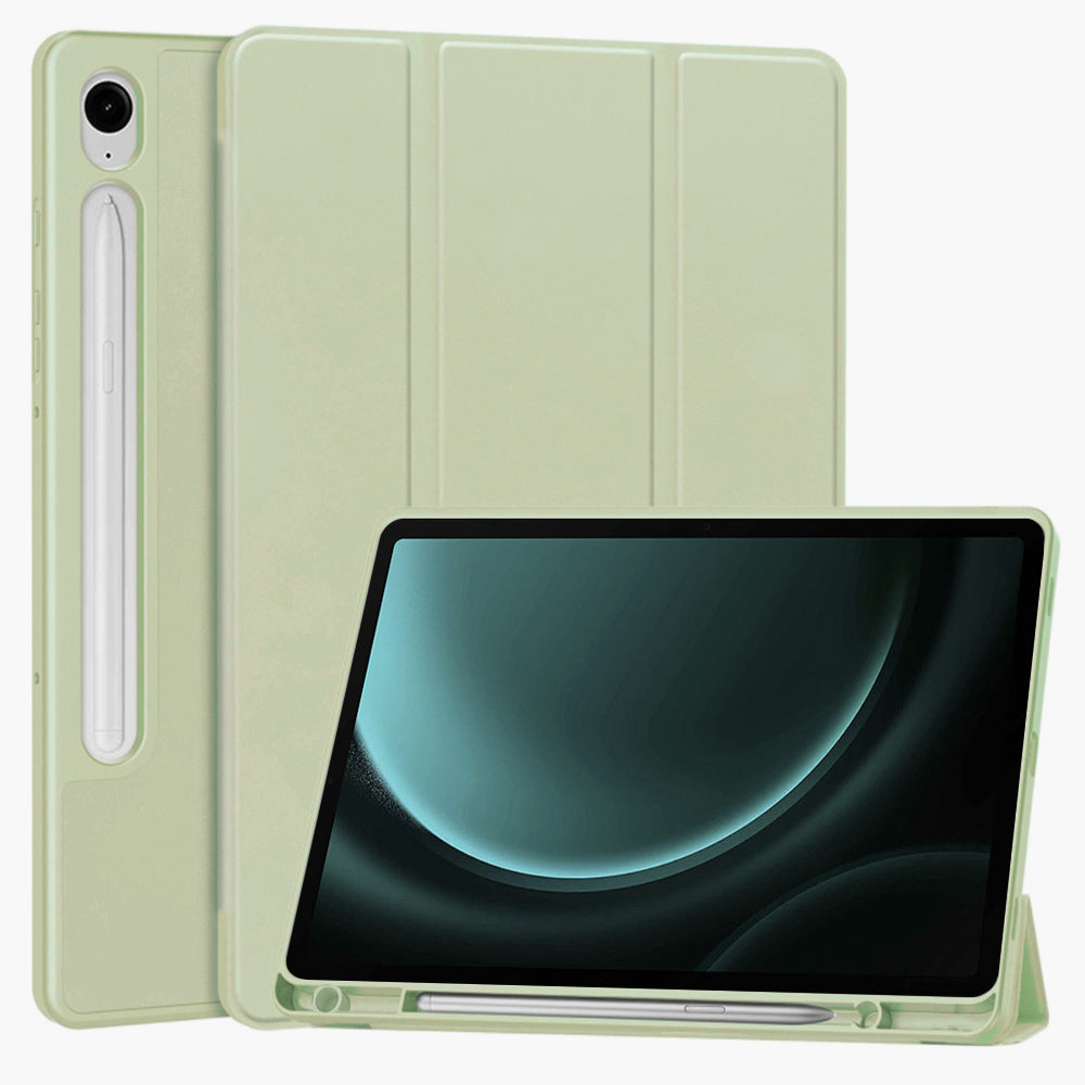 Capa para Samsung Galaxy Tab S9 FE / Tab S9 / Tab S10 FE, Techsuit, Flex Trifold, Verde Matcha