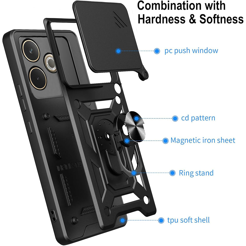 Capa para Samsung Galaxy XCover7 Pro, Techsuit, CamShield, Preta