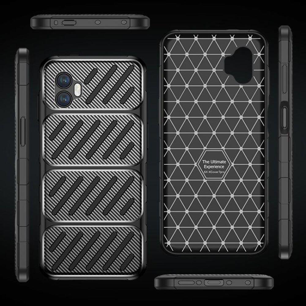 Case for Samsung Galaxy XCover7 Pro, Techsuit, CarbonFiber, Black