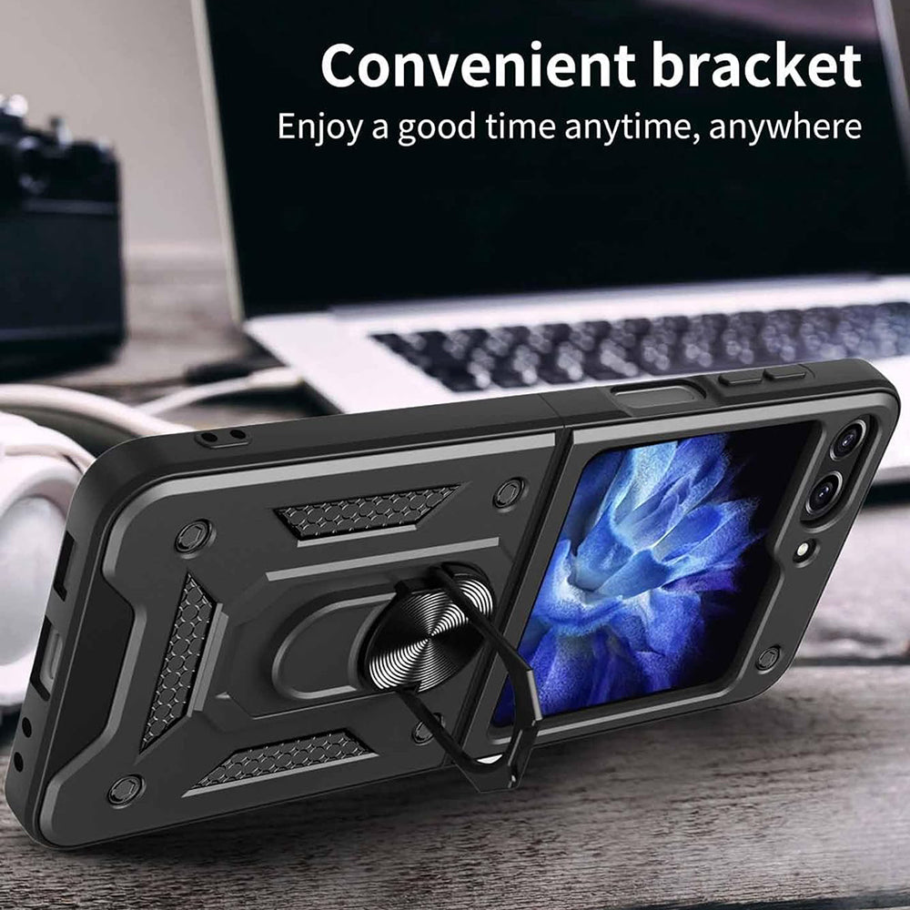 Capa para Samsung Galaxy Z Flip7 FE F761 / Z Flip6 F741, Techsuit, CamShield, Preta