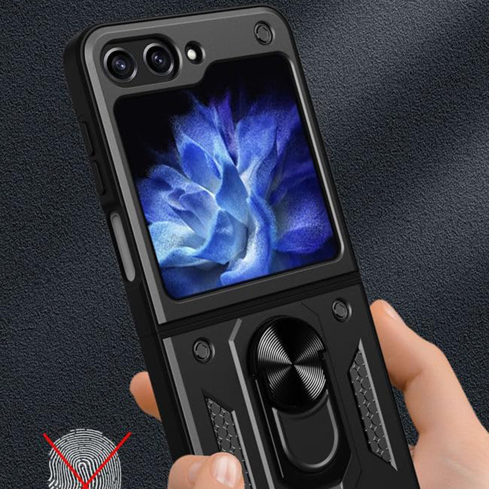 Capa para Samsung Galaxy Z Flip7 FE F761 / Z Flip6 F741, Techsuit, CamShield, Preta