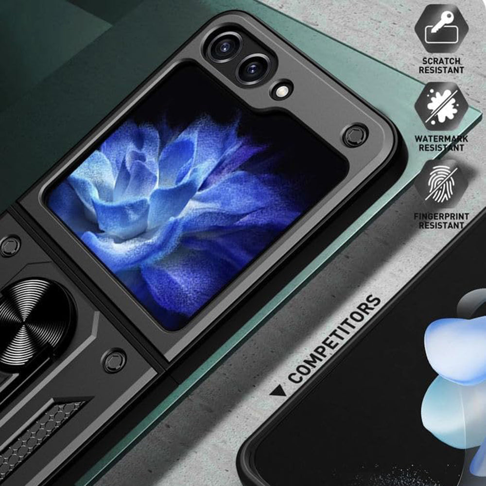Capa para Samsung Galaxy Z Flip7 FE F761 / Z Flip6 F741, Techsuit, CamShield, Preta