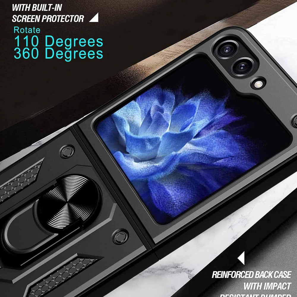 Capa para Samsung Galaxy Z Flip7 FE F761 / Z Flip6 F741, Techsuit, CamShield, Preta