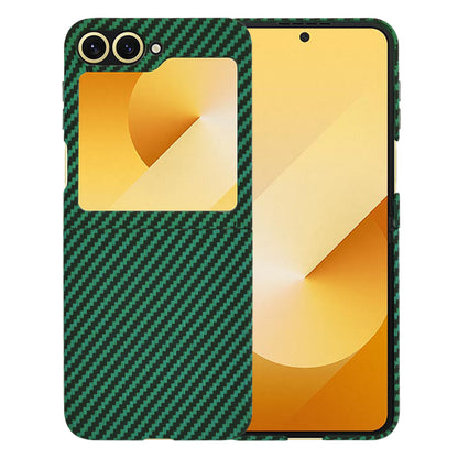 Capa para Samsung Galaxy Z Flip7 FE F761 / Z Flip6 F741, Techsuit, Carbonite FiberShell, Verde