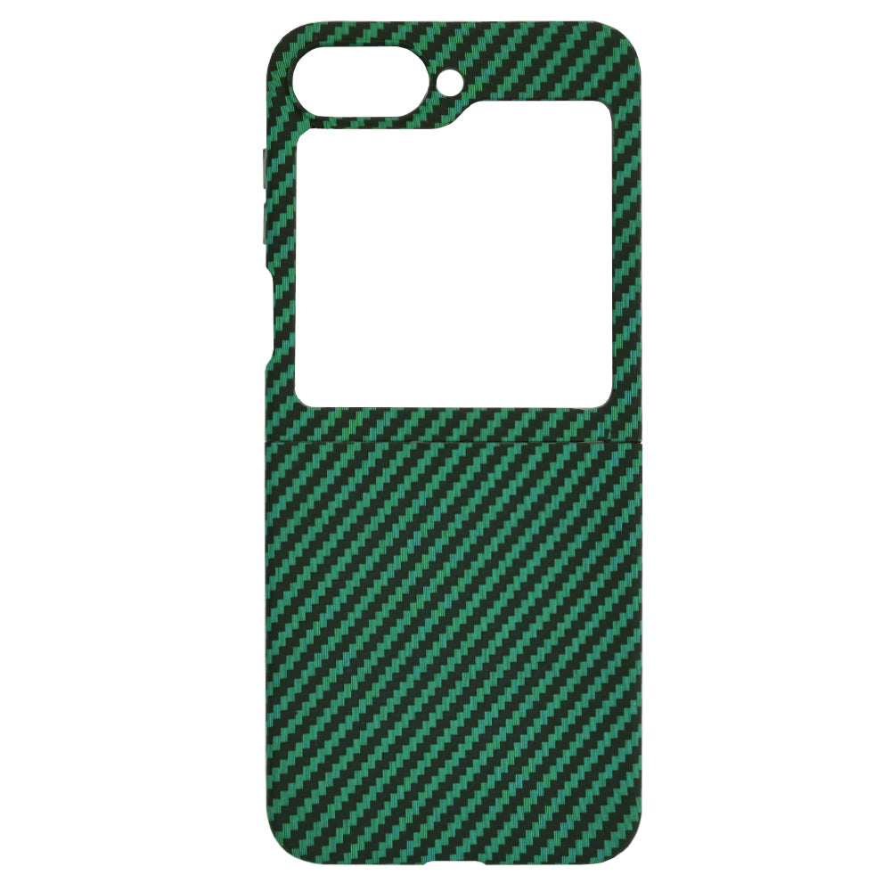 Capa para Samsung Galaxy Z Flip7 FE F761 / Z Flip6 F741, Techsuit, Carbonite FiberShell, Verde